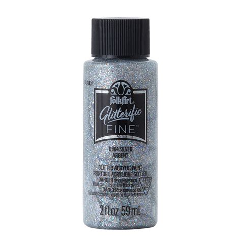 joann fabrics folkart silver metallic glitter paint|Folkart Glitterific Fine Paint 2oz .